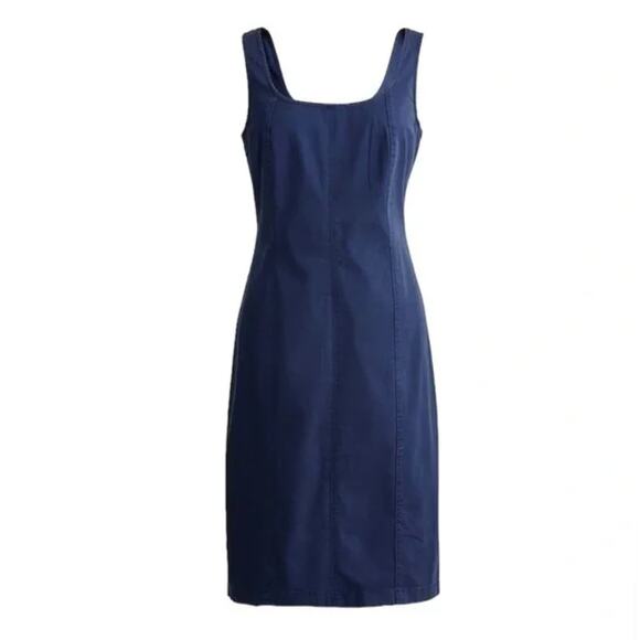 J. CREW Fitted Lightweight Chino Dress Navy Blue Sz 16 {C10} - Picture 1 of 6